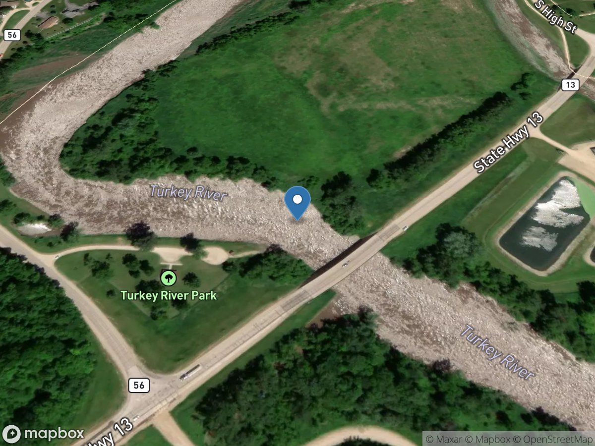 Turkey River above French Hollow Creek at Elkader, IA location