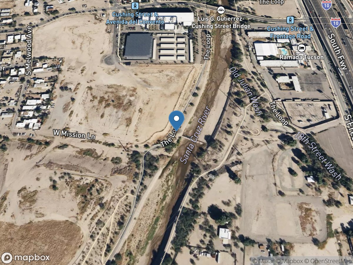 Santa Cruz River at Mission Lane Gcs at Tucson, AZ location