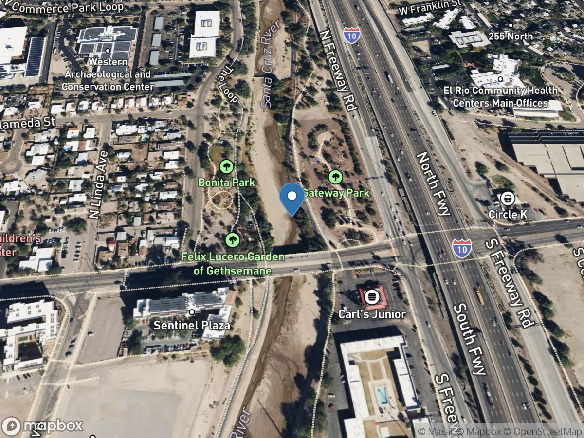 Santa Cruz River at Tucson, AZ location