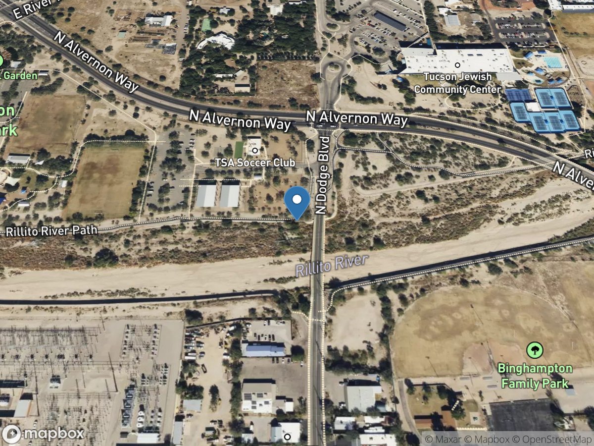 Rillito Creek at Dodge Boulevard, at Tucson, Az. location