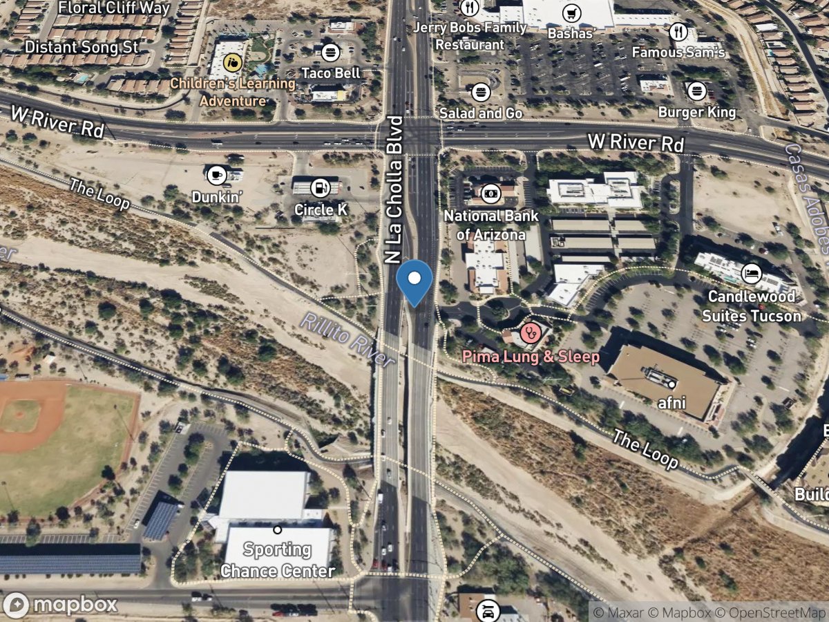 Rillito Creek at LA Cholla Boulevard near Tucson, Az. location