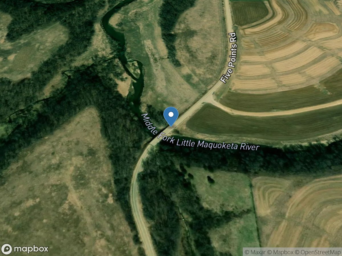 Middle Fork Little Maquoketa River near Rickardsville, IA location