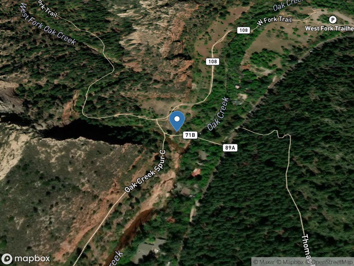 West Fork Oak Creek near Sedona, AZ location