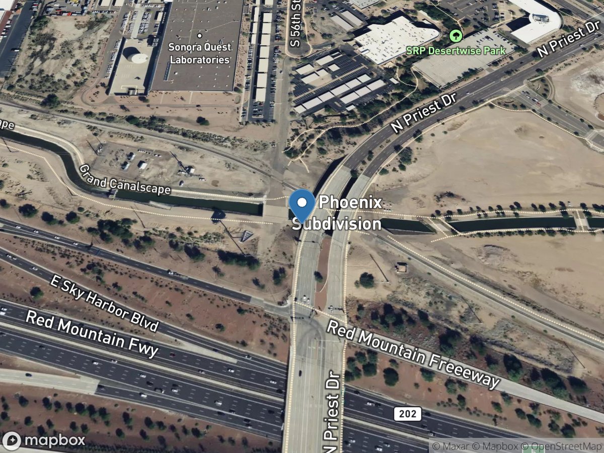 Salt River at Priest Drive near Phoenix, Az. location