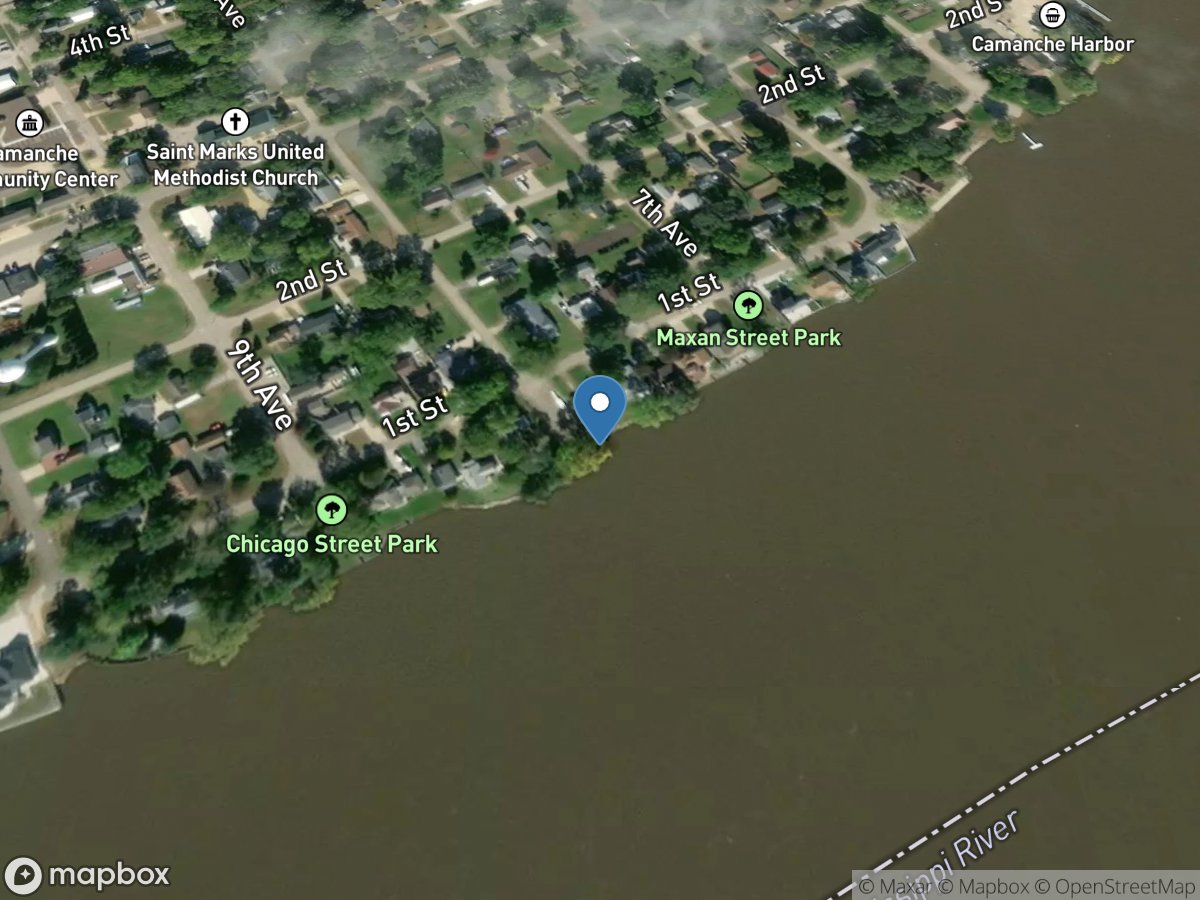 Mississippi River at Clinton, IA location