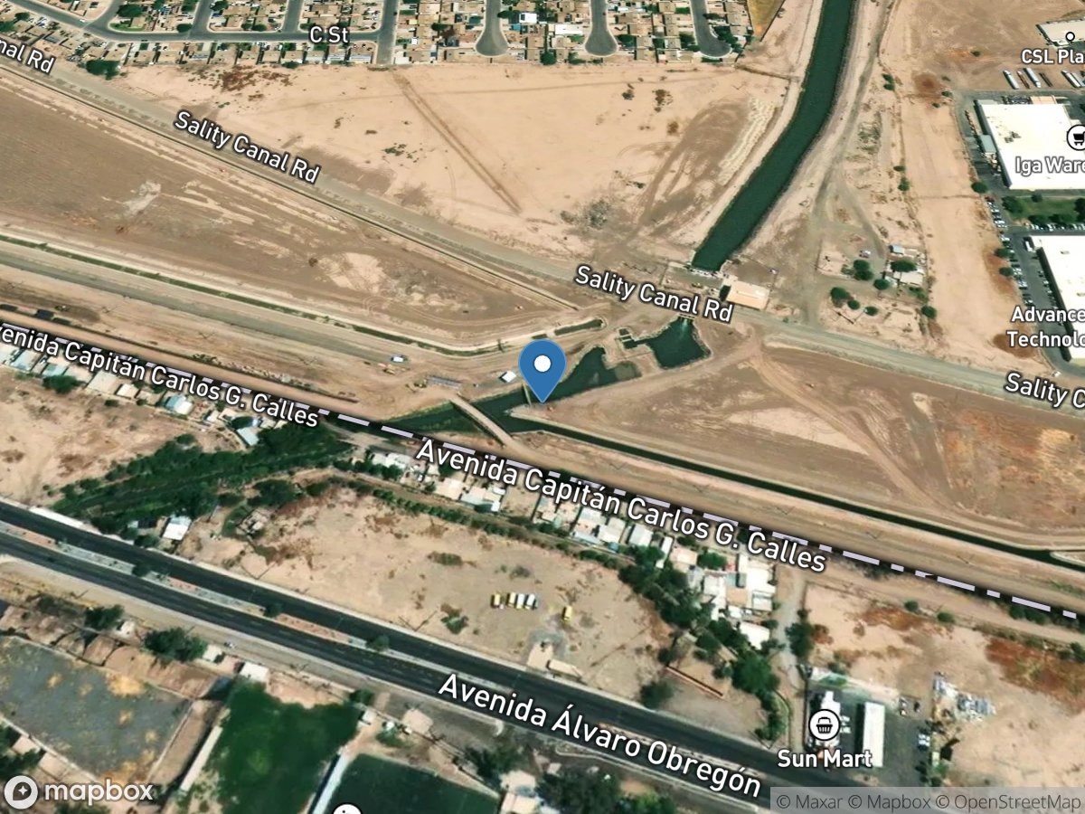 Yuma Main Drain above Arizona-Sonora Boundary location