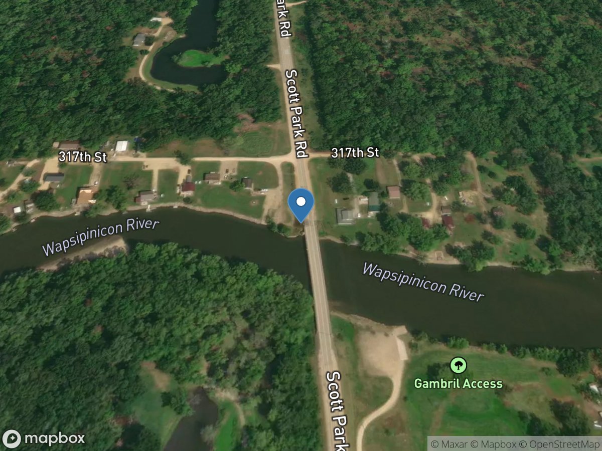 Wapsipinicon River near De Witt, IA location