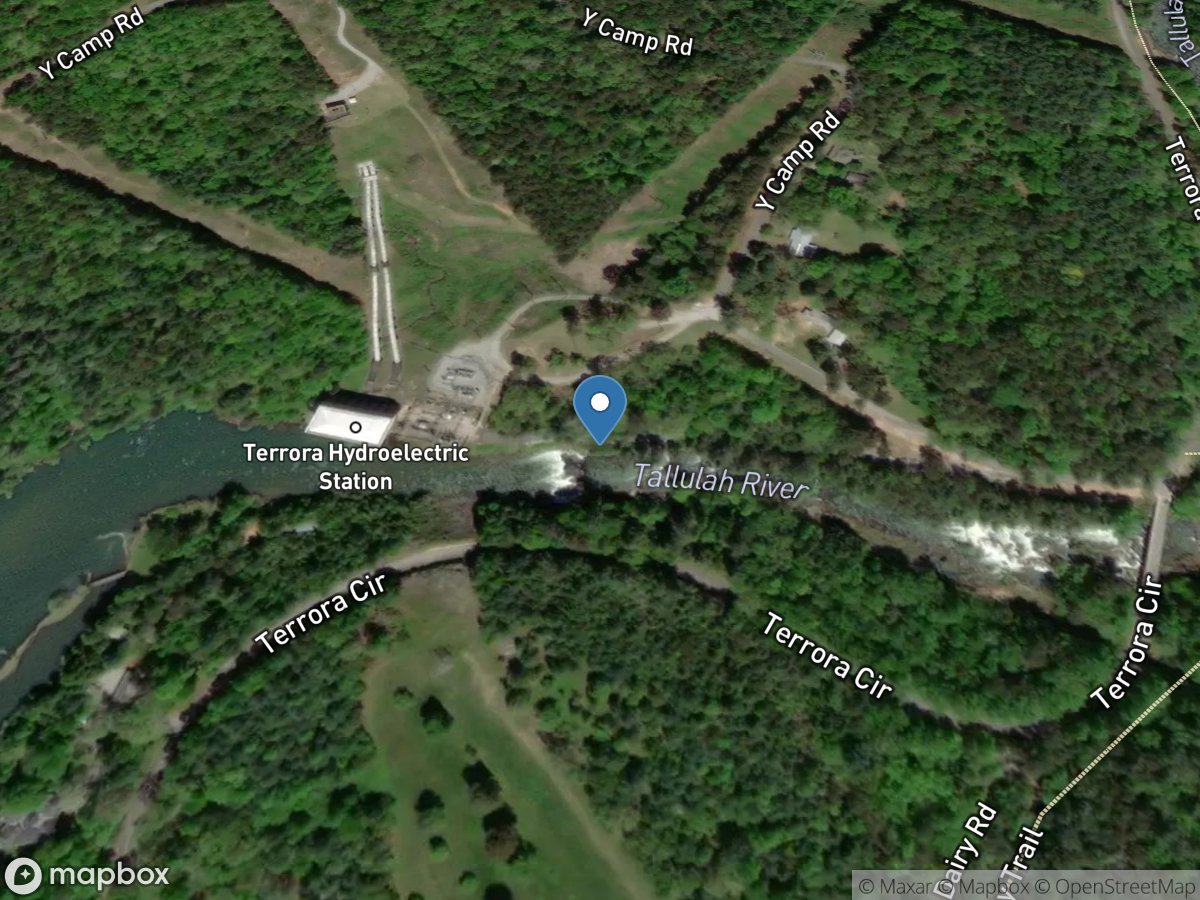 Tallulah River at Terrora Pwrhse, near Tallulah Falls,GA location