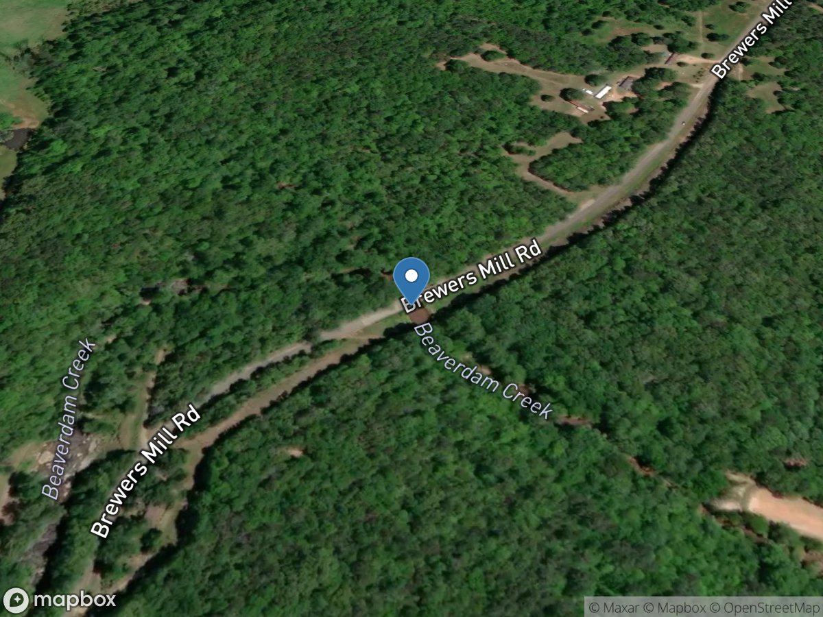 Beaverdam Creek above Elberton, GA location