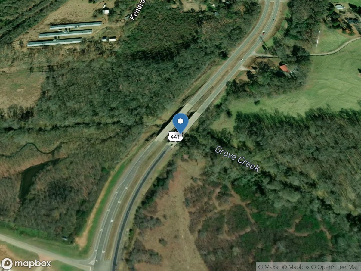 Grove Creek at US 441 and GA 15 near Commerce, GA location