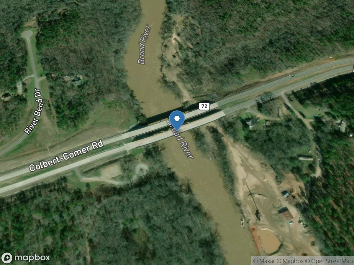 Broad River above Carlton, GA location