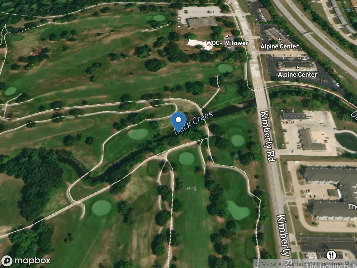 Duck Creek at DC Golf Course at Davenport, IA location