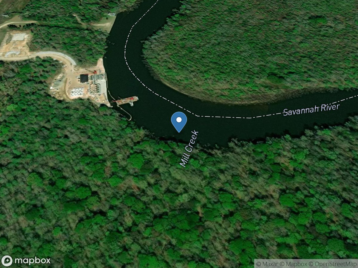 Savannah River US Mill Creek, near Rincon, GA location
