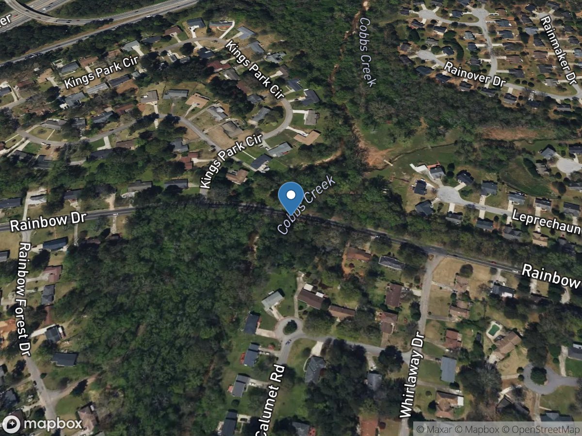 Cobbs Creek at Rainbow DR, near Decatur, GA location