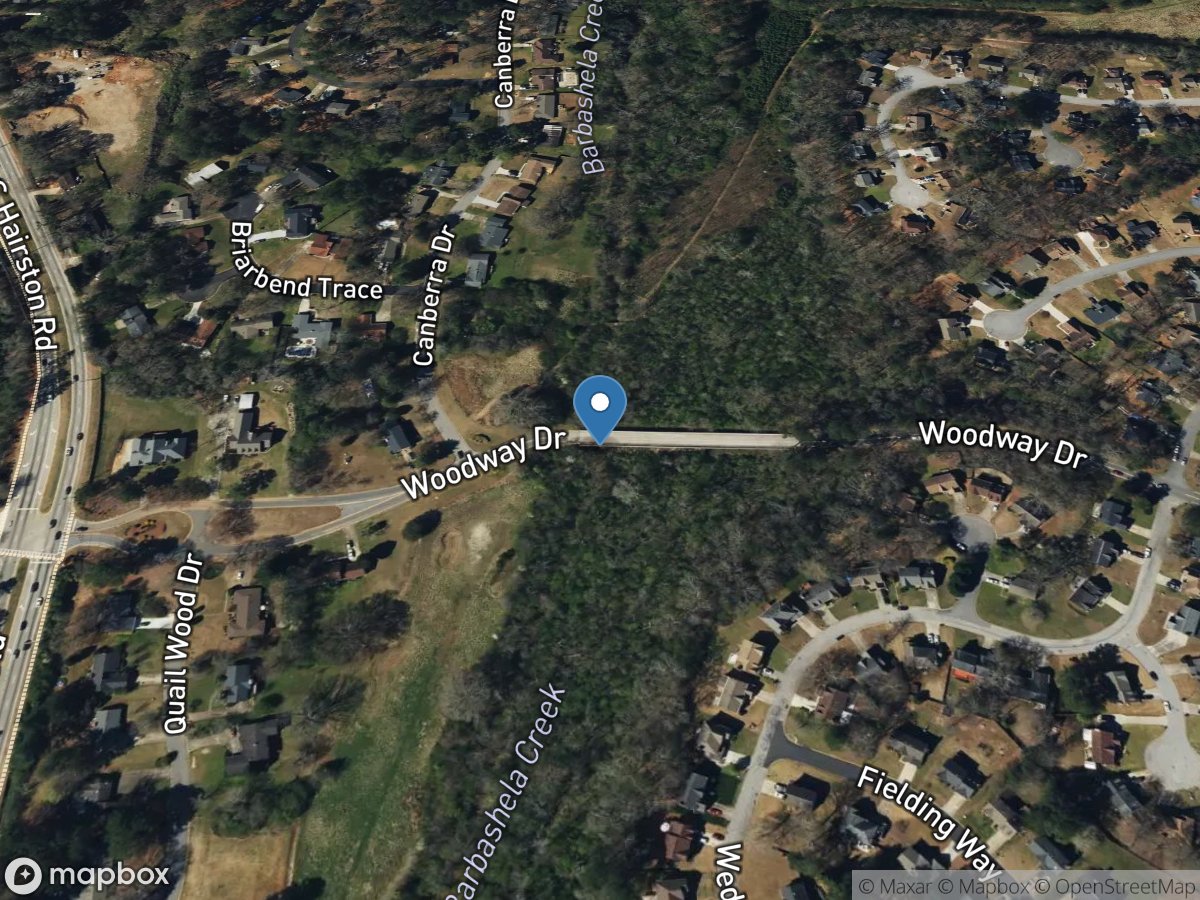 Barbashela Creek at Woodway DR, near Stone Mountain, GA location