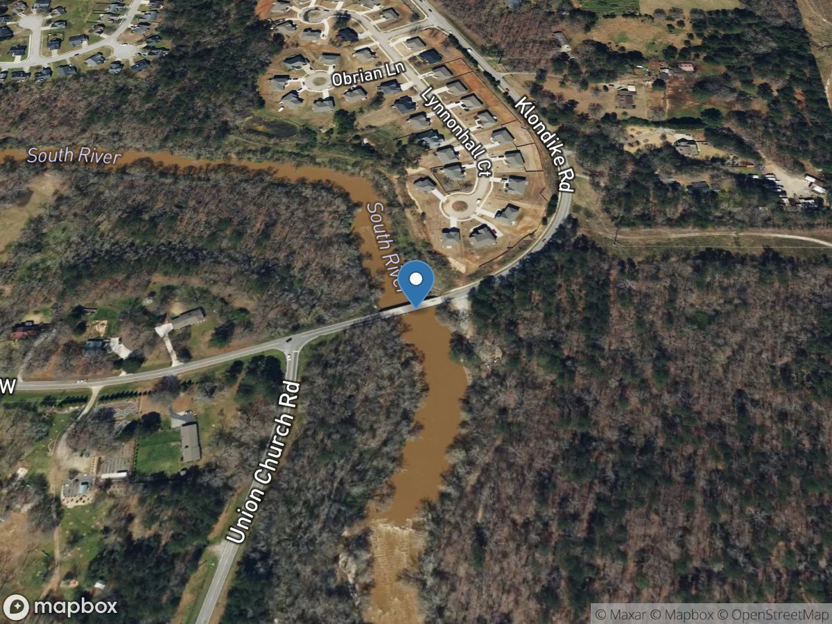South River at Klondike Road, near Lithonia, GA location