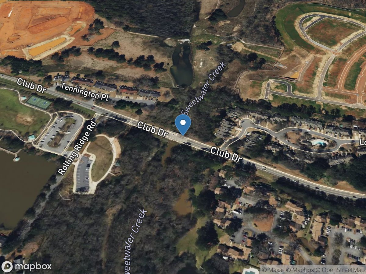 Sweetwater Creek at Club Drive near Lilburn, GA location