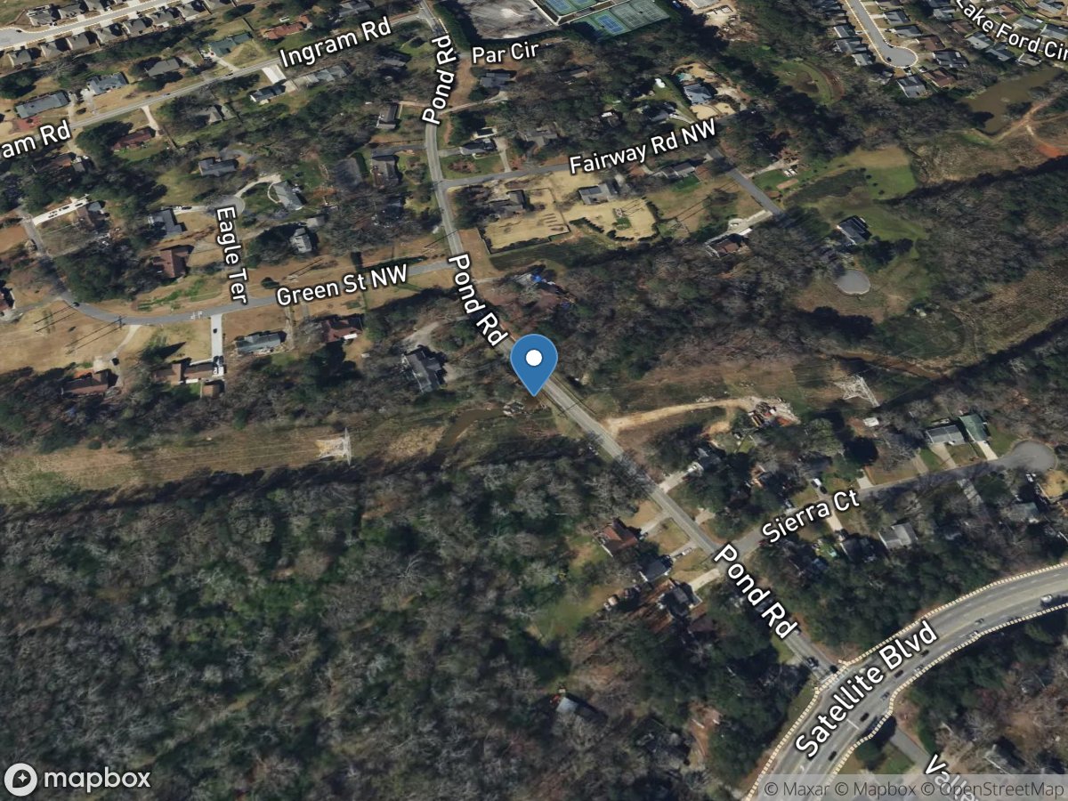 Trib to Bromolow Crk at Pond RD, near Norcross, GA location