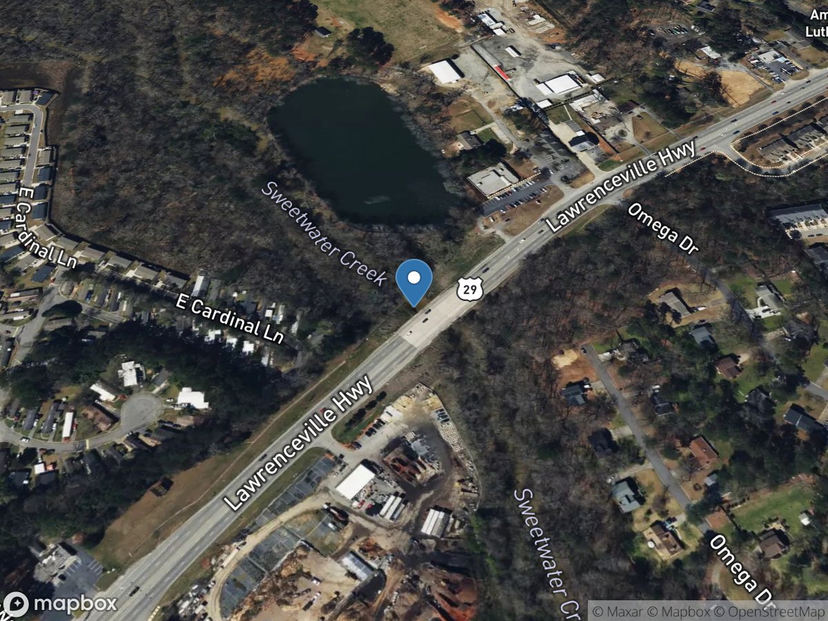 Sweetwater Creek at US 29, near Luxomni, GA location