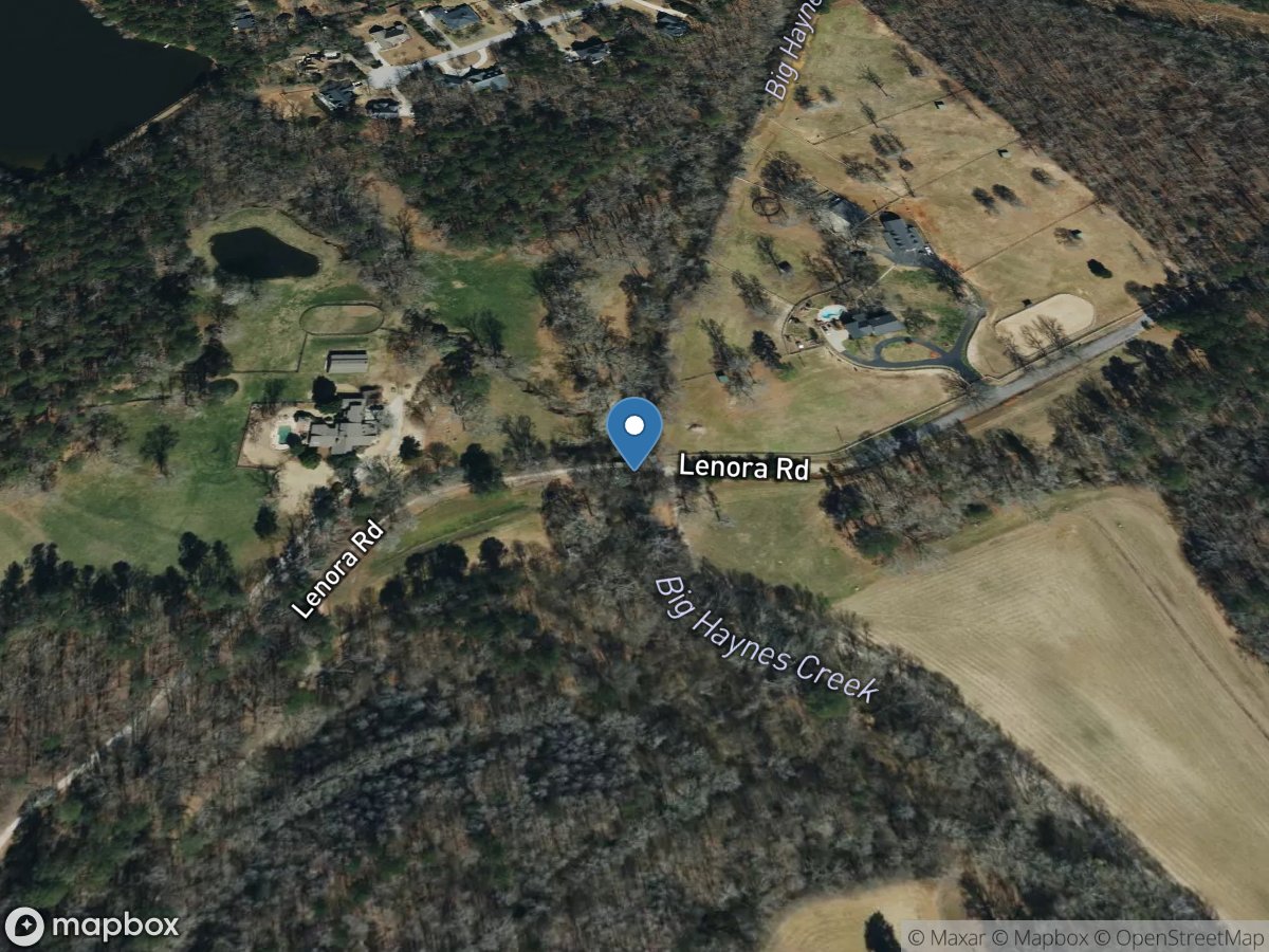 Big Haynes Creek at Lenora Road, near Snellville, GA location