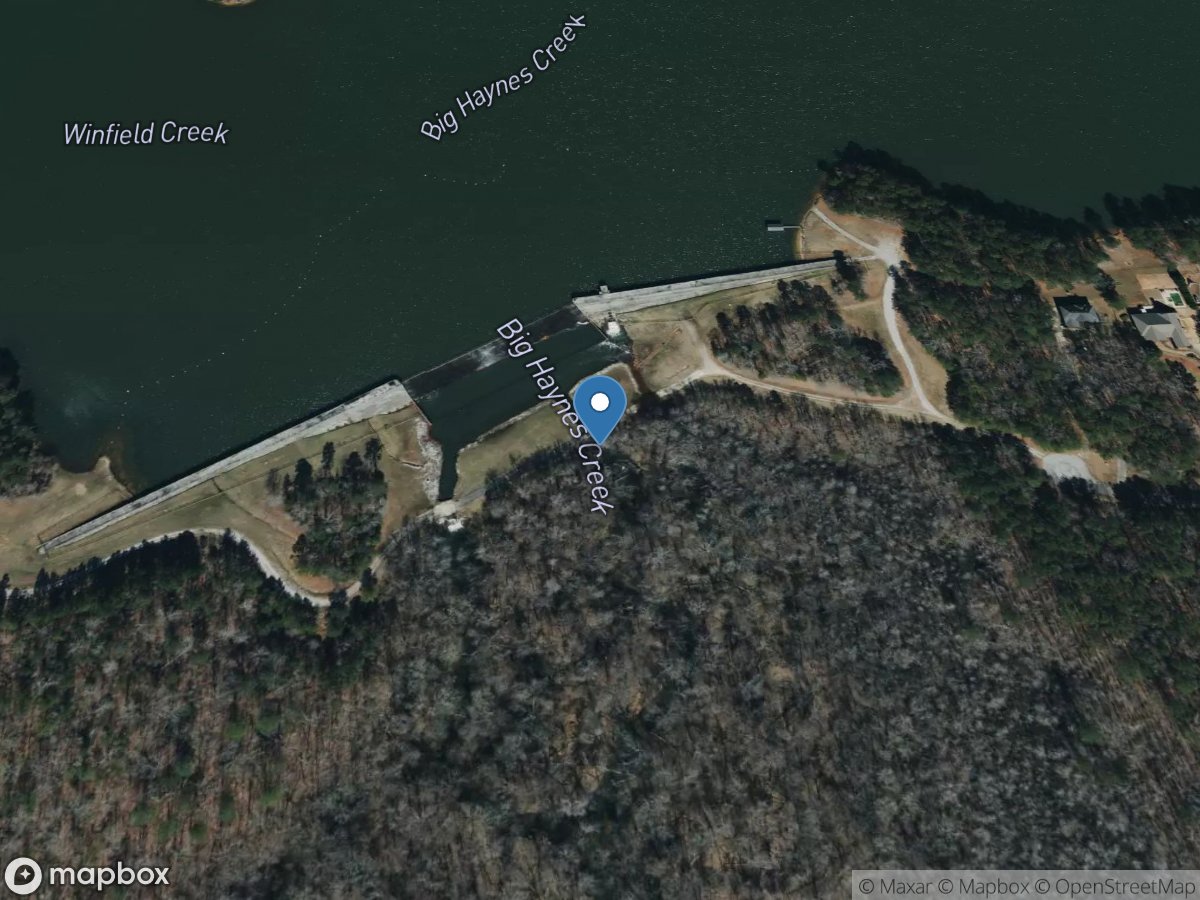 Big Haynes Creek at Jack Turner DAM,NR Milstead GA location