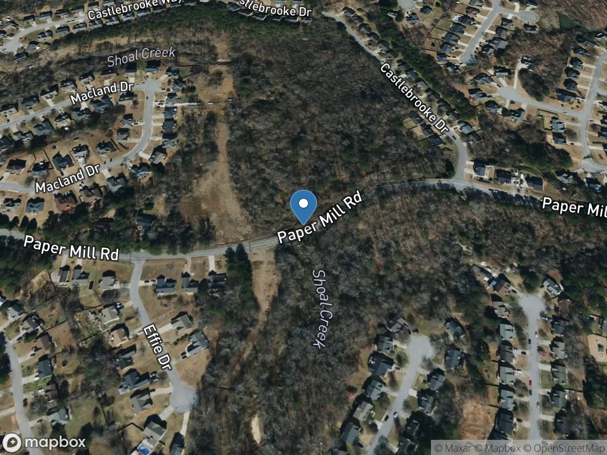 Shoal Creek at Paper Mill RD, near Lawrenceville, GA location