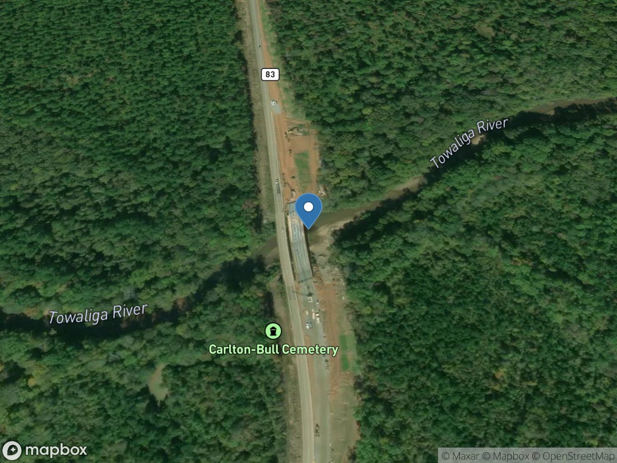 Towaliga River at GA 83 near Juliette, GA location