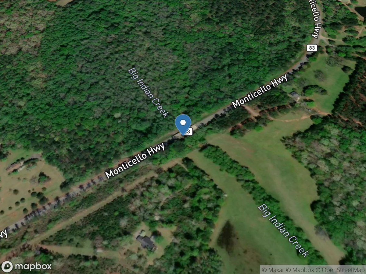 Big Indian Creek at GA 83, near Madison, GA location