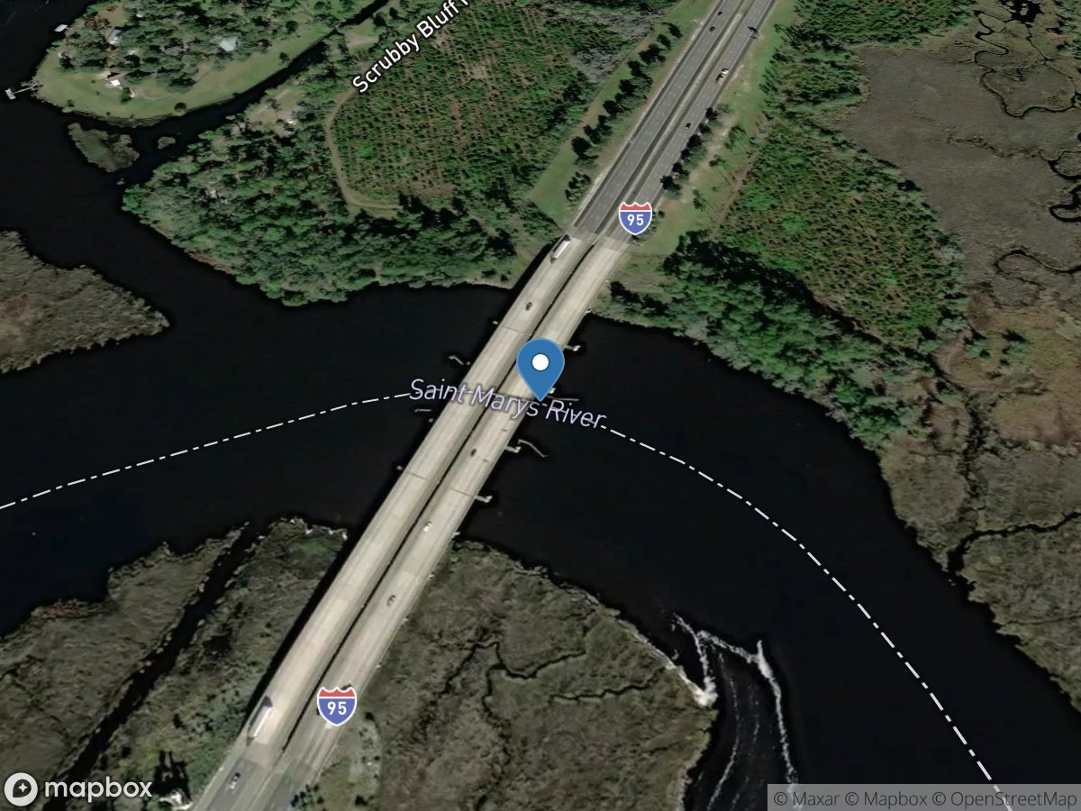 ST Mary's River at I-95, near Kingsland, GA location