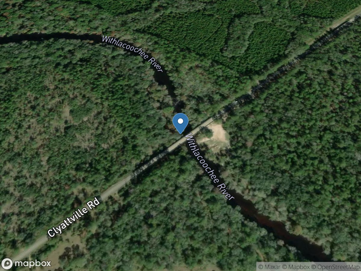 Withlacoochee River County Road near Clyattville, GA location