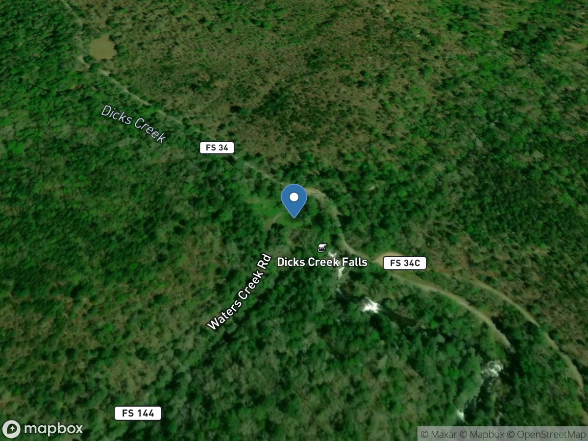 Dicks Creek above Waters Creek, Neels Gap, GA location