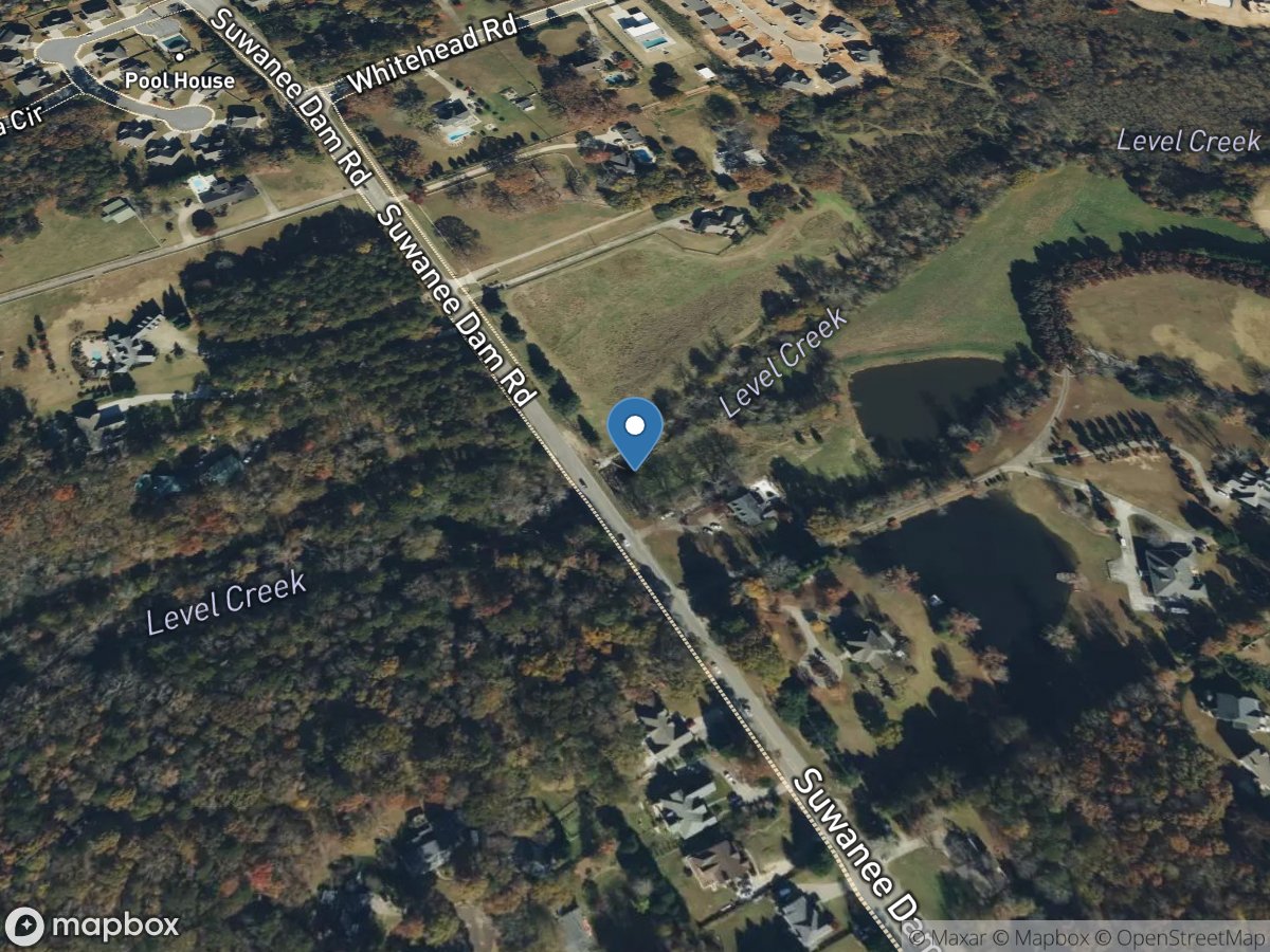 Level Creek at Suwanee DAM Road, near Suwanee, GA location