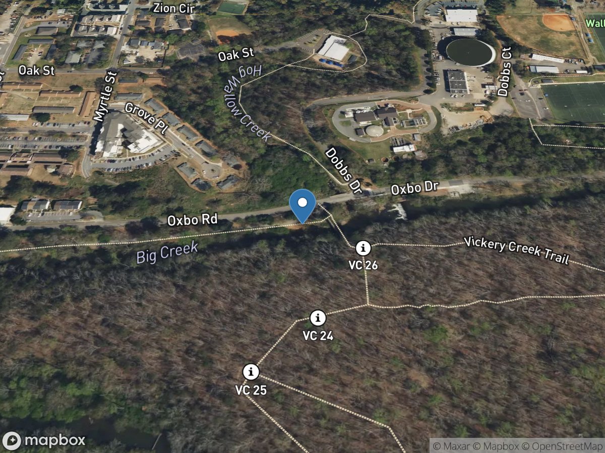 Big Creek below Hog Wallow Creek at Roswell, GA location