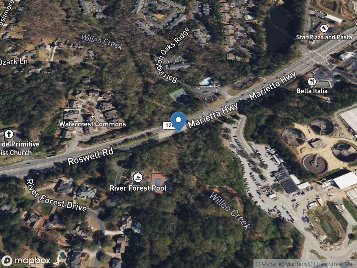 Willeo Creek at GA 120, near Roswell, GA location