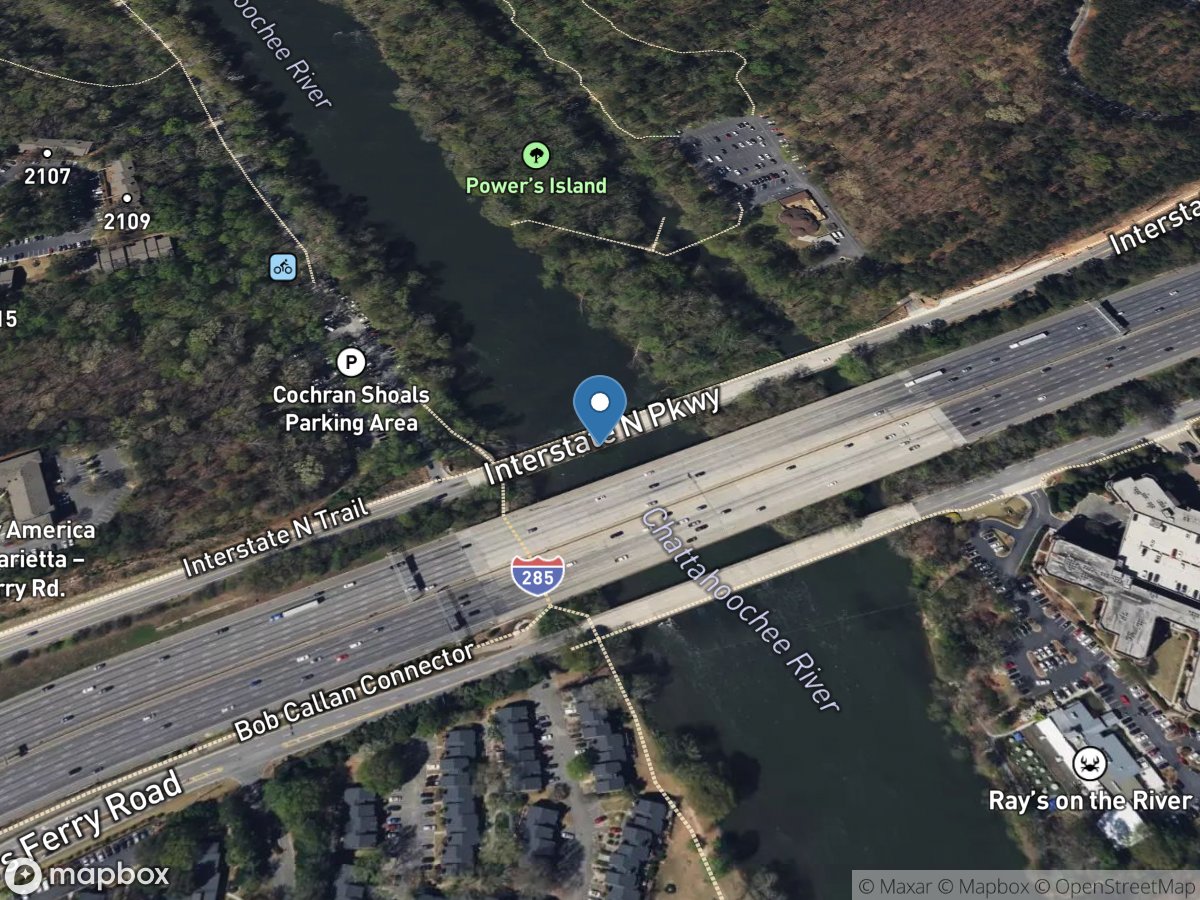 Chatt River at Powers Fy and I-285 near Atlanta, GA location