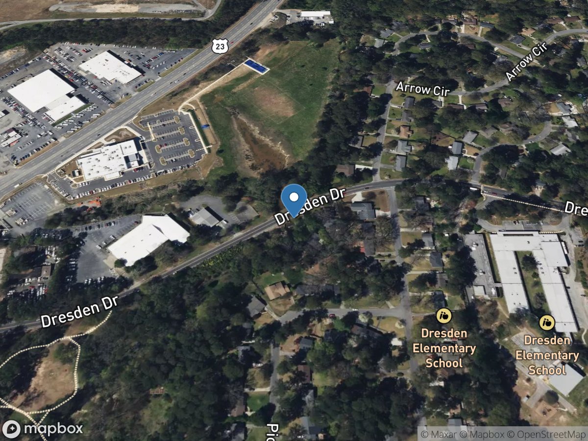 N Fork Peachtree Creek Trb at Dresden DR, near Atlanta,GA location