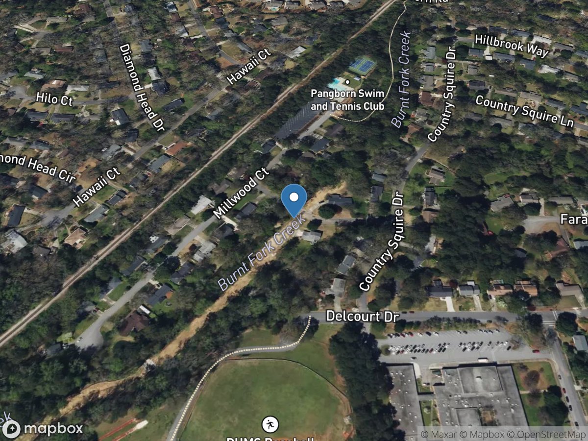 Burnt Fork Creek at Millwood Way near Clarkston, GA location