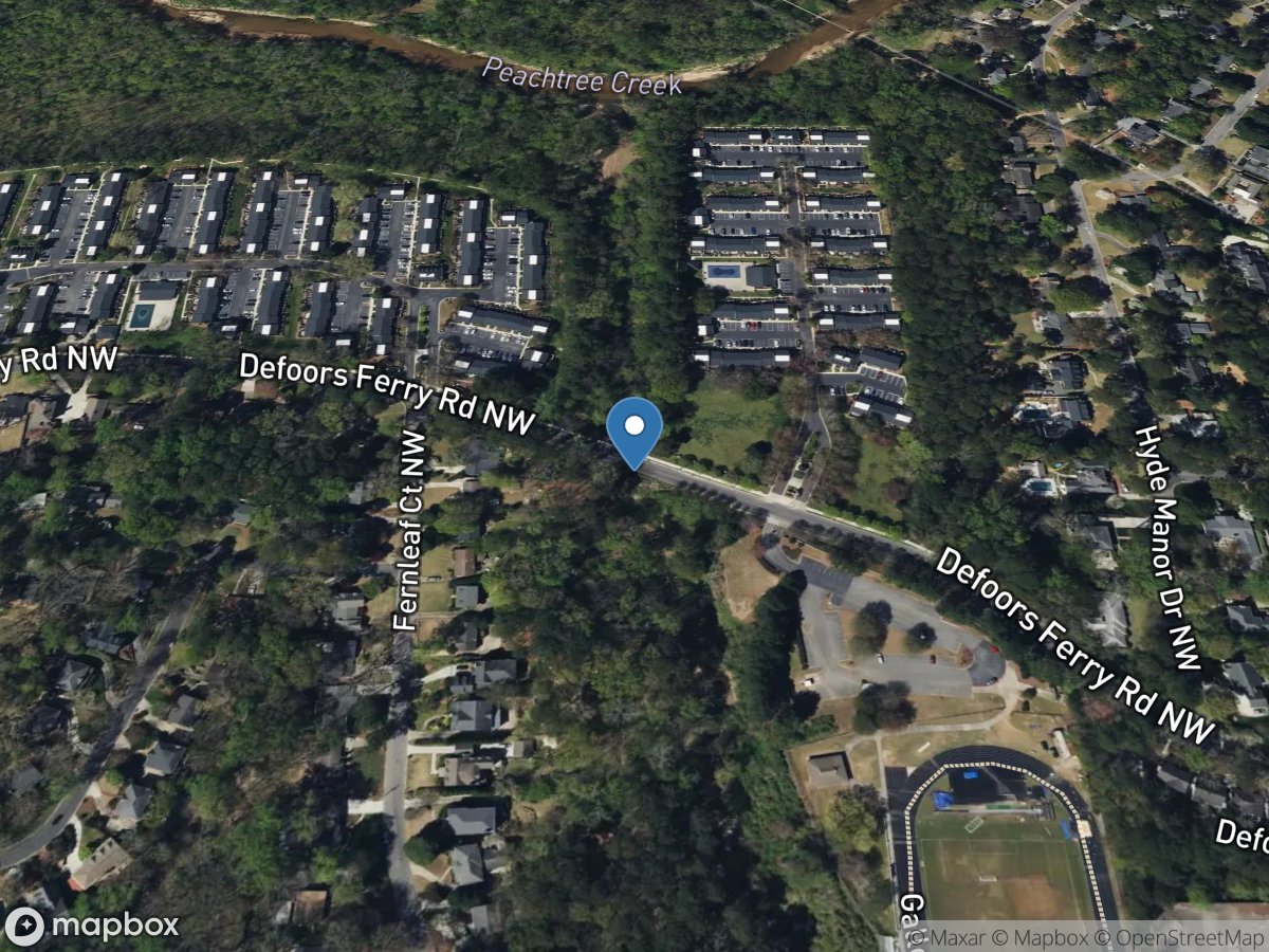 Woodall Creek at Defoors Ferry RD, at Atlanta, GA location