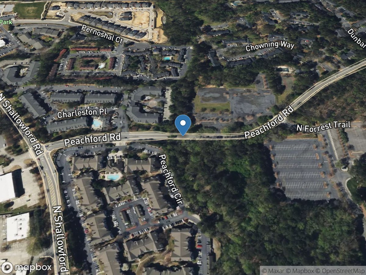 Trib to Nancy Crk at Peachford DR, near Dunwoody, GA location