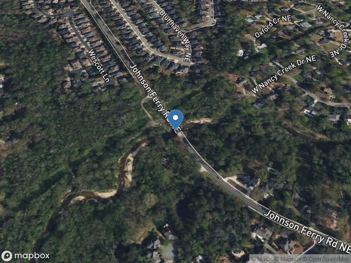 Nancy Creek at Johnson Ferry RD, at Chamblee, GA location