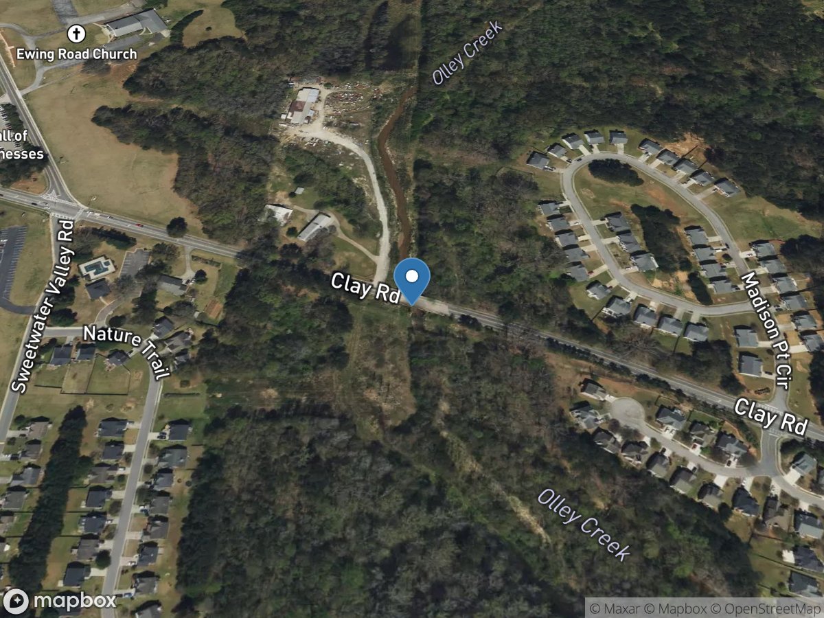 Olley Creek at Clay Road, near Austell, GA location