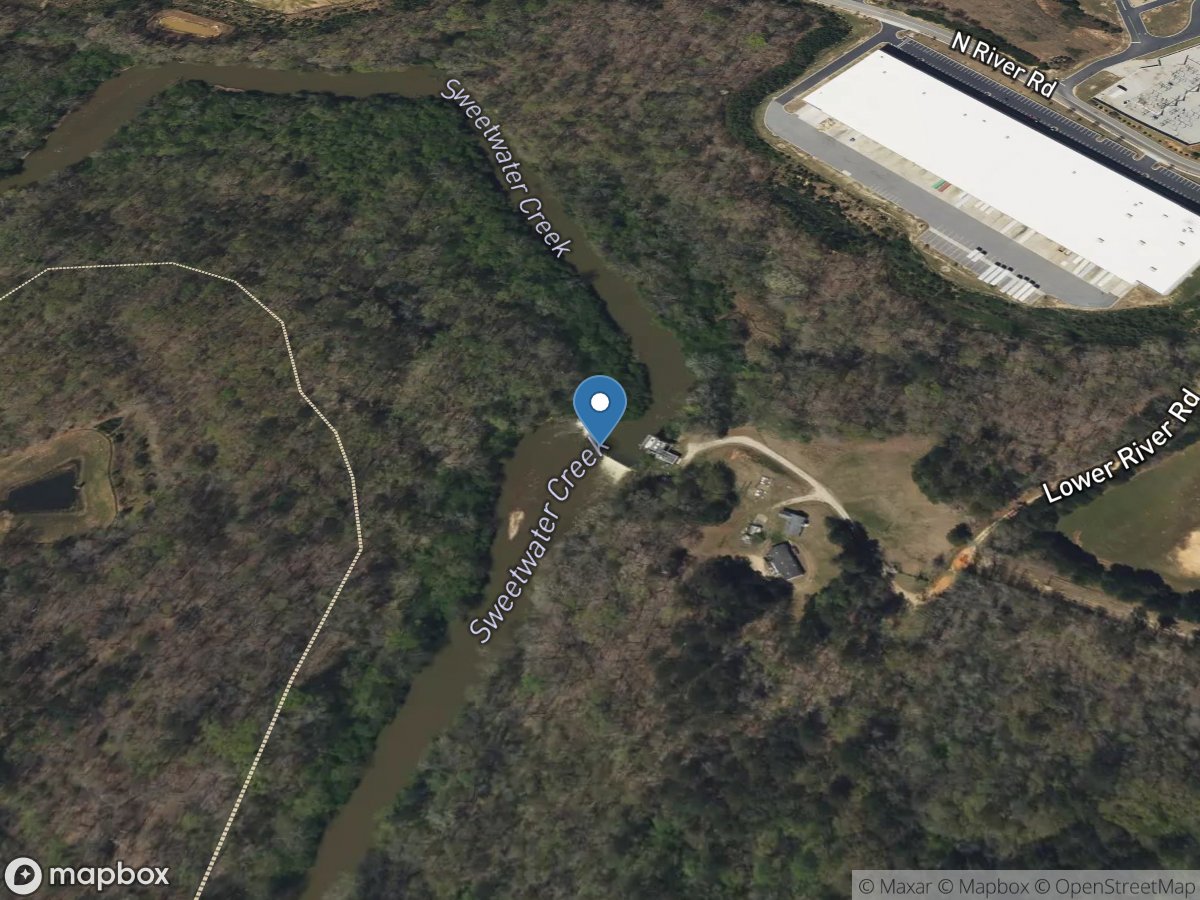 Sweetwater Creek below Austell, GA location