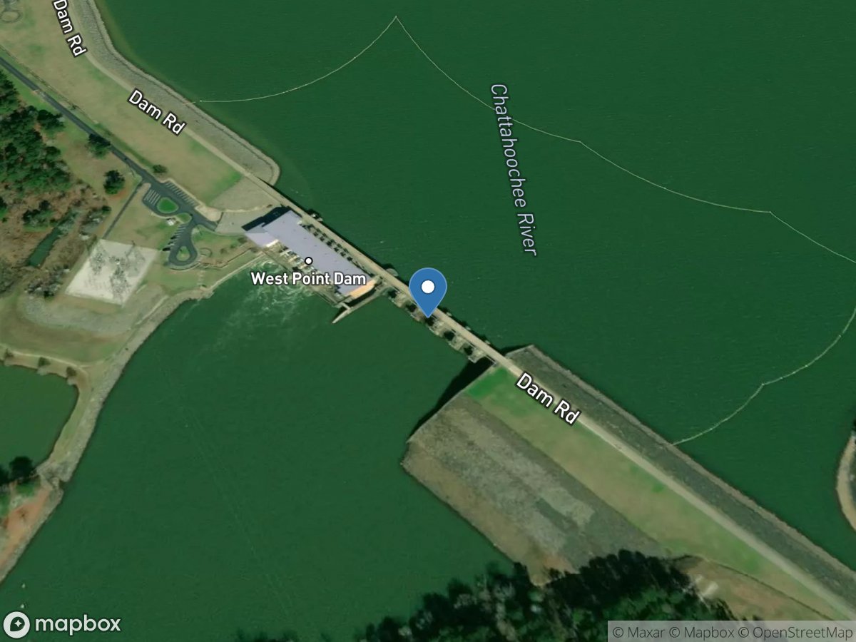 Chattahoochee River below West Point DAM, GA location