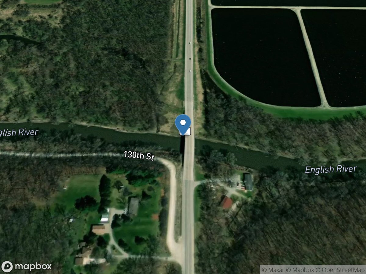 English River at Kalona, IA location