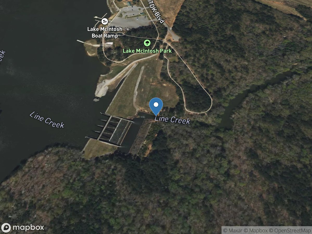 Line Creek below Lake McIntosh, near Peachtree City,GA location