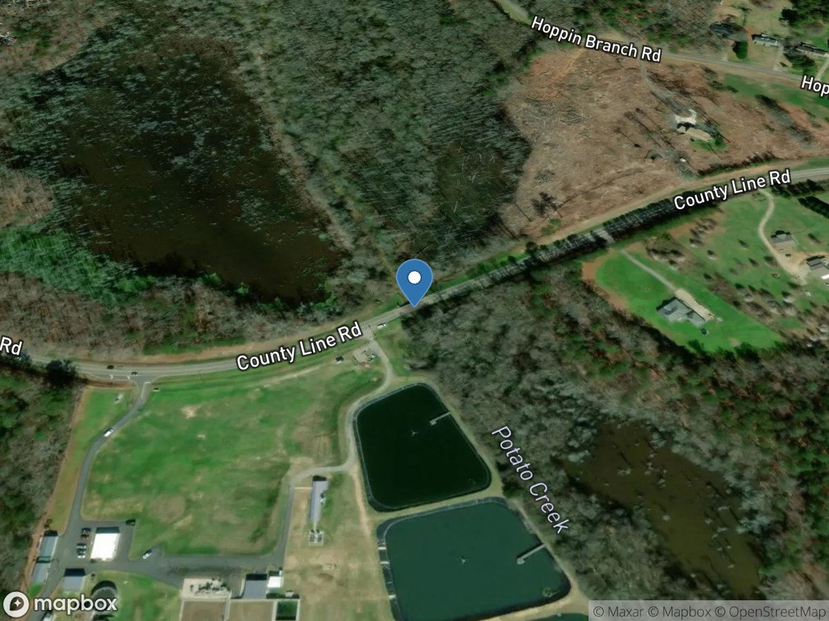 Potato Creek at County Line RD, near Orchard Hill,GA location