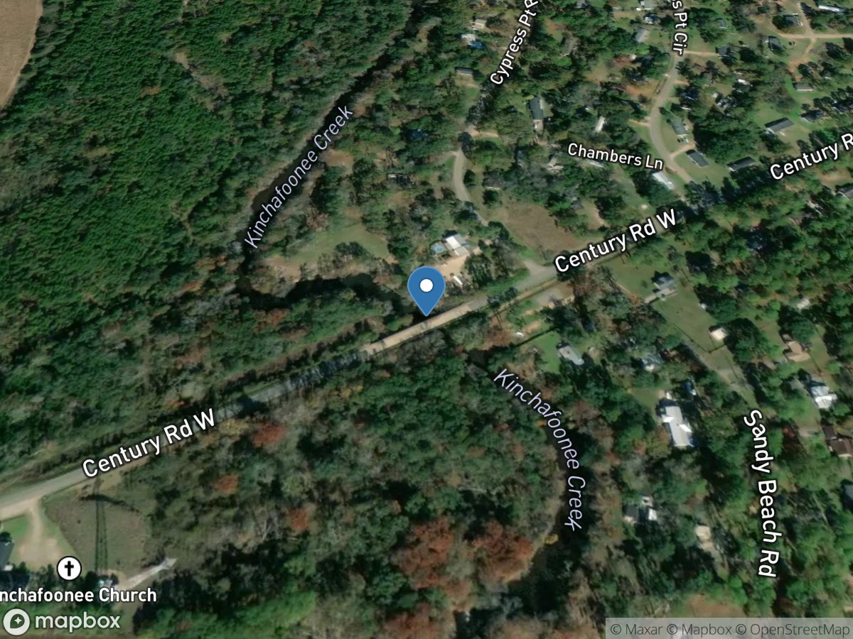 Kinchafoonee Creek at Century RD,near Leesburg,GA location