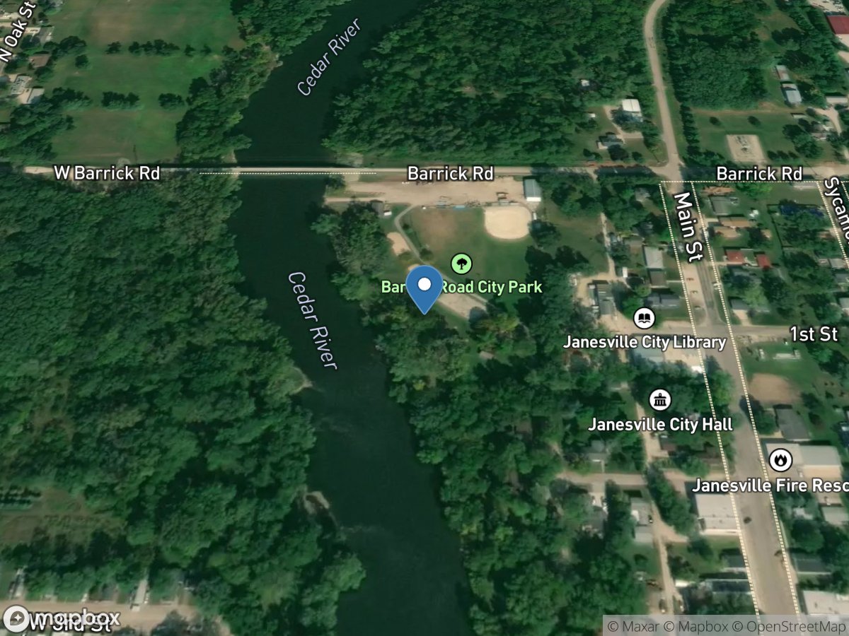 Cedar River at Janesville, IA location