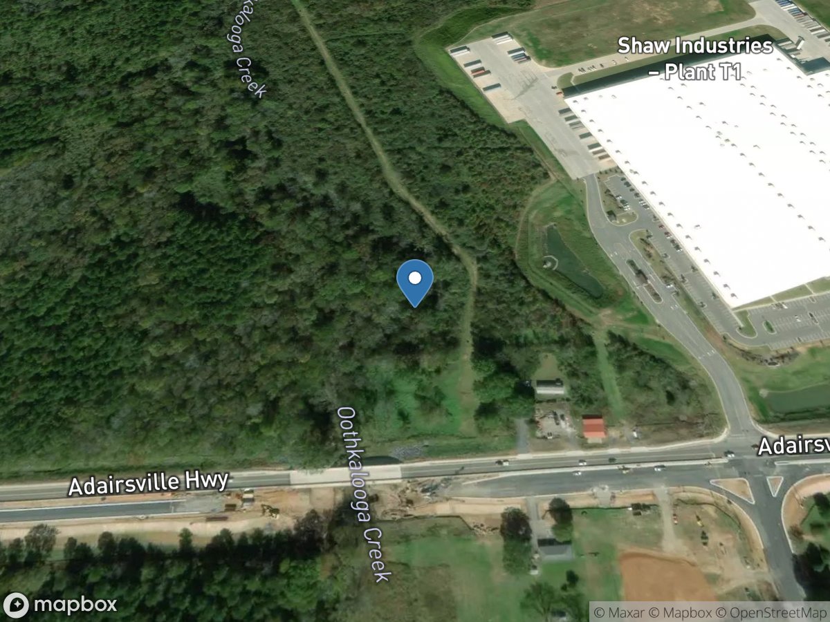 Oothkalooga Creek at Adairsville, GA location