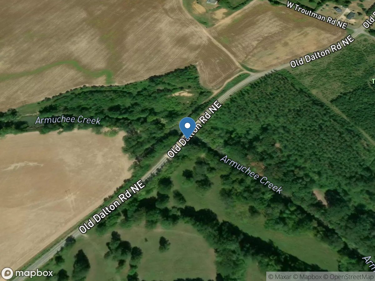 Armuchee Creek at Old Dalton Road, near Rome, GA location